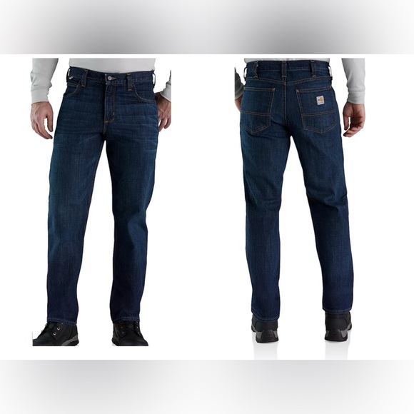 Carhartt FLAME-RESISTANT Relaxed Fit 5 POCKET JEAN Le W 38 L30 Durable - Picture 1 of 8